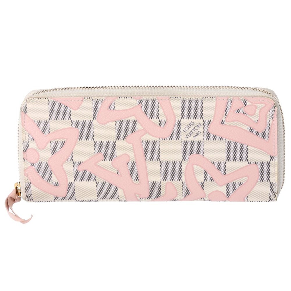 Louis Vuitton Clemence Long Wallet N60099 Damier Azur Rose Ballerine